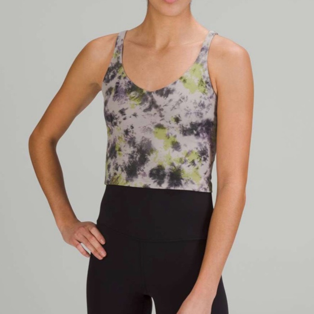 LULULEMON Radial Tie Dye Align Crop Buttery Nulu Tight Fit Active Tank Top Sz 10